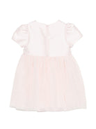 Abito per neonata Simonetta rosa con applicazione floreale - Rubino Kids