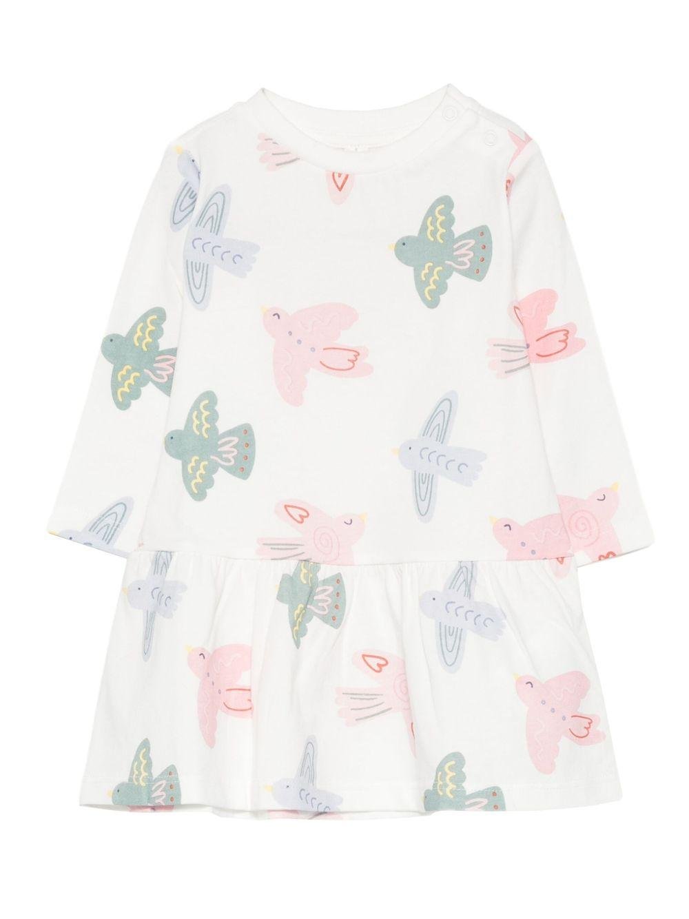 Abito per neonata Stella McCartney Kids bianco con gonna svasata - Rubino Kids
