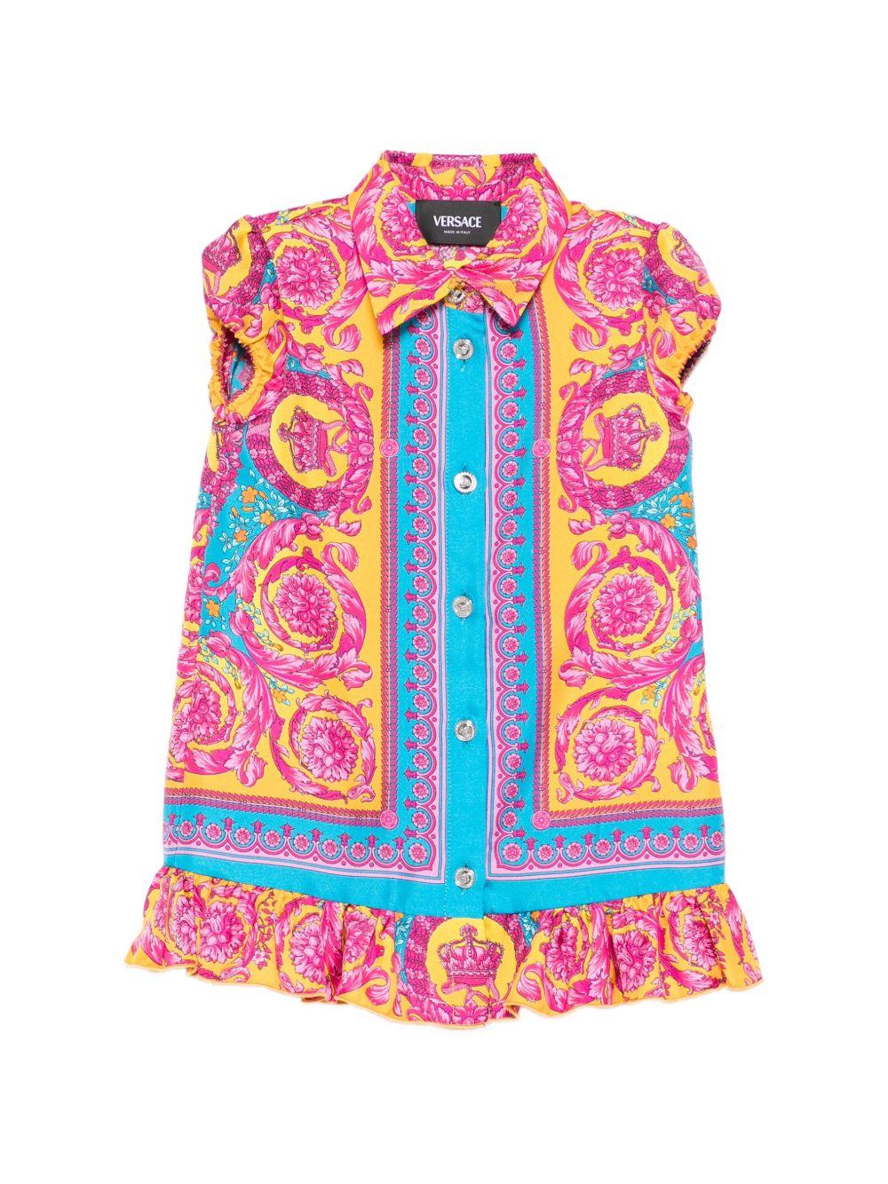 Abito per neonata Versace Kids multicolore con caratteristica stampa all - over - Rubino Kids
