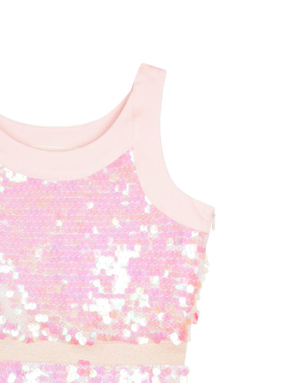 Abito smanicato per bambina Billieblush rosa con paillettes - Rubino Kids