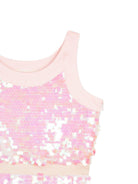 Abito smanicato per bambina Billieblush rosa con paillettes - Rubino Kids