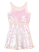 Abito smanicato per bambina Billieblush rosa con paillettes - Rubino Kids