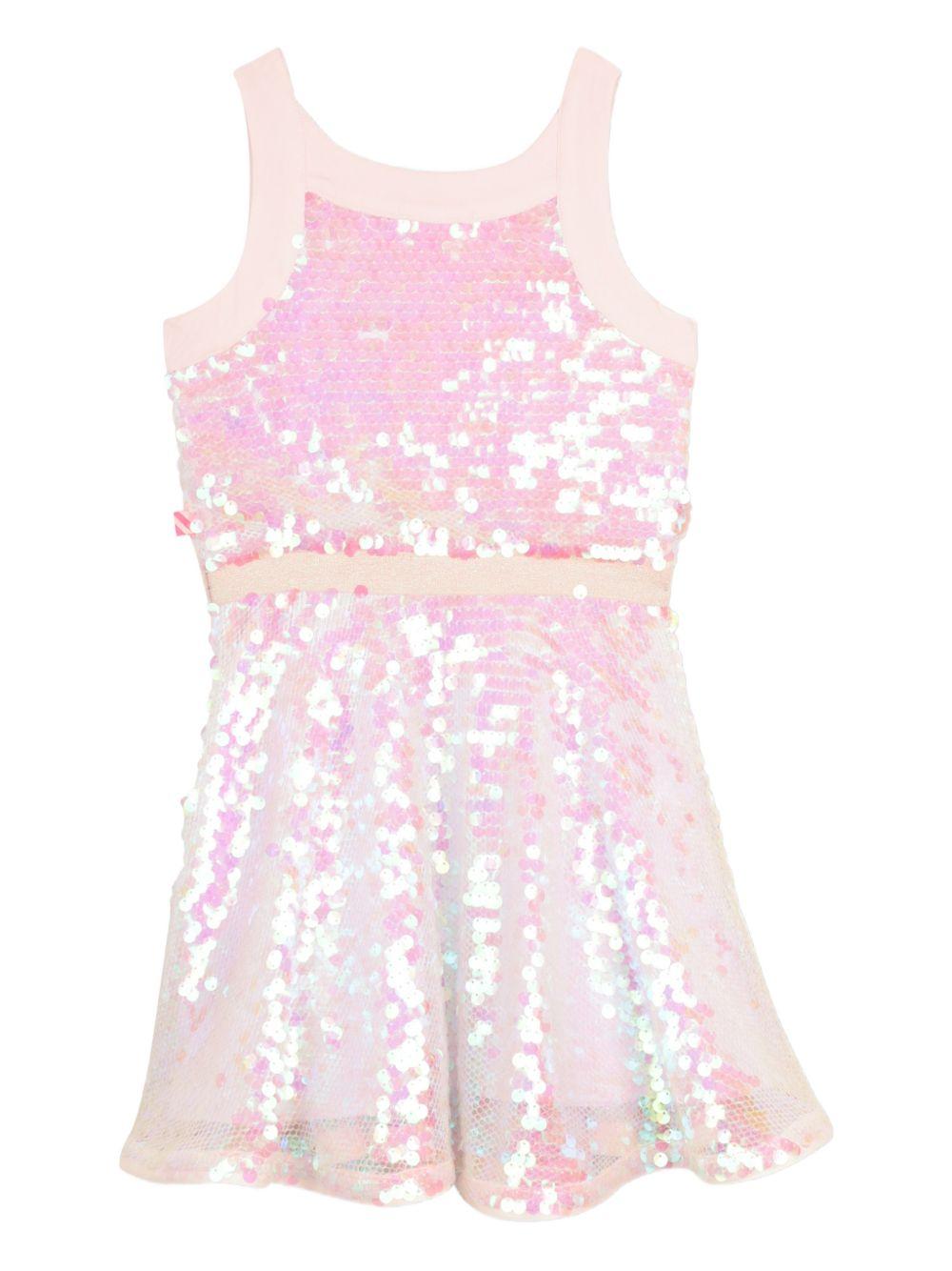Abito smanicato per bambina Billieblush rosa con paillettes - Rubino Kids