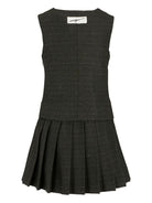 Abito smanicato per bambina MSGM Kids nero con pieghe - Rubino Kids