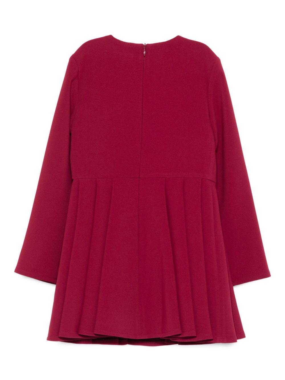 Abito svasato per bambina Elisabetta Franchi La Mia Bambina rosso con decorazione logo - Rubino Kids