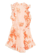 Abito Tallow per bambina ZIMMERMANN Kids arancione con stampa floreale - Rubino Kids