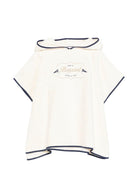 Accappatoio per bambini Bonpoint bianco con logo ricamato sul davanti - Rubino Kids