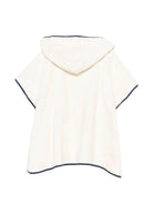 Accappatoio per bambini Bonpoint bianco con logo ricamato sul davanti - Rubino Kids