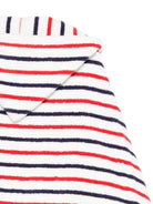 Accappatoio per bambini Petit Bateau bianco con design a righe rosse e blu - Rubino Kids