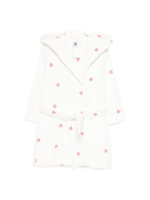 Accappatoio per bambini Petit Bateau bianco con motivo a cuori - Rubino Kids