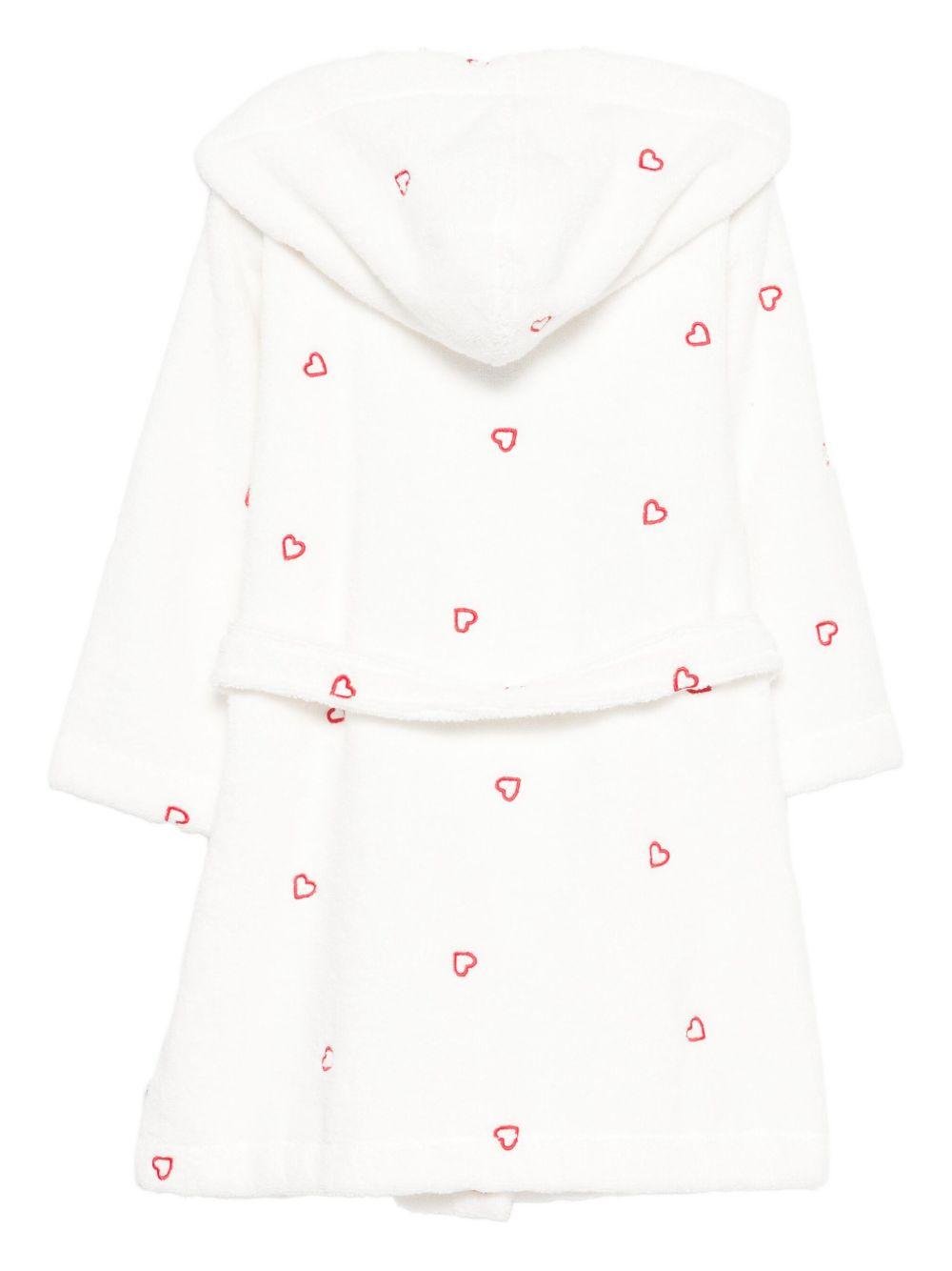 Accappatoio per bambini Petit Bateau bianco con motivo a cuori - Rubino Kids