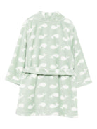 Accappatoio per bambini Petit Bateau verde con motivo a balene - Rubino Kids