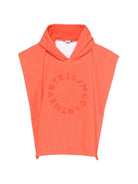 Accappatoio per bambini Stella McCartney Kids arancione con logo sul davanti - Rubino Kids