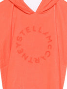 Accappatoio per bambini Stella McCartney Kids arancione con logo sul davanti - Rubino Kids