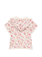 Accappatoio per neonata Louise Misha Kids bianco con stampa a fiori all - over - Rubino Kids