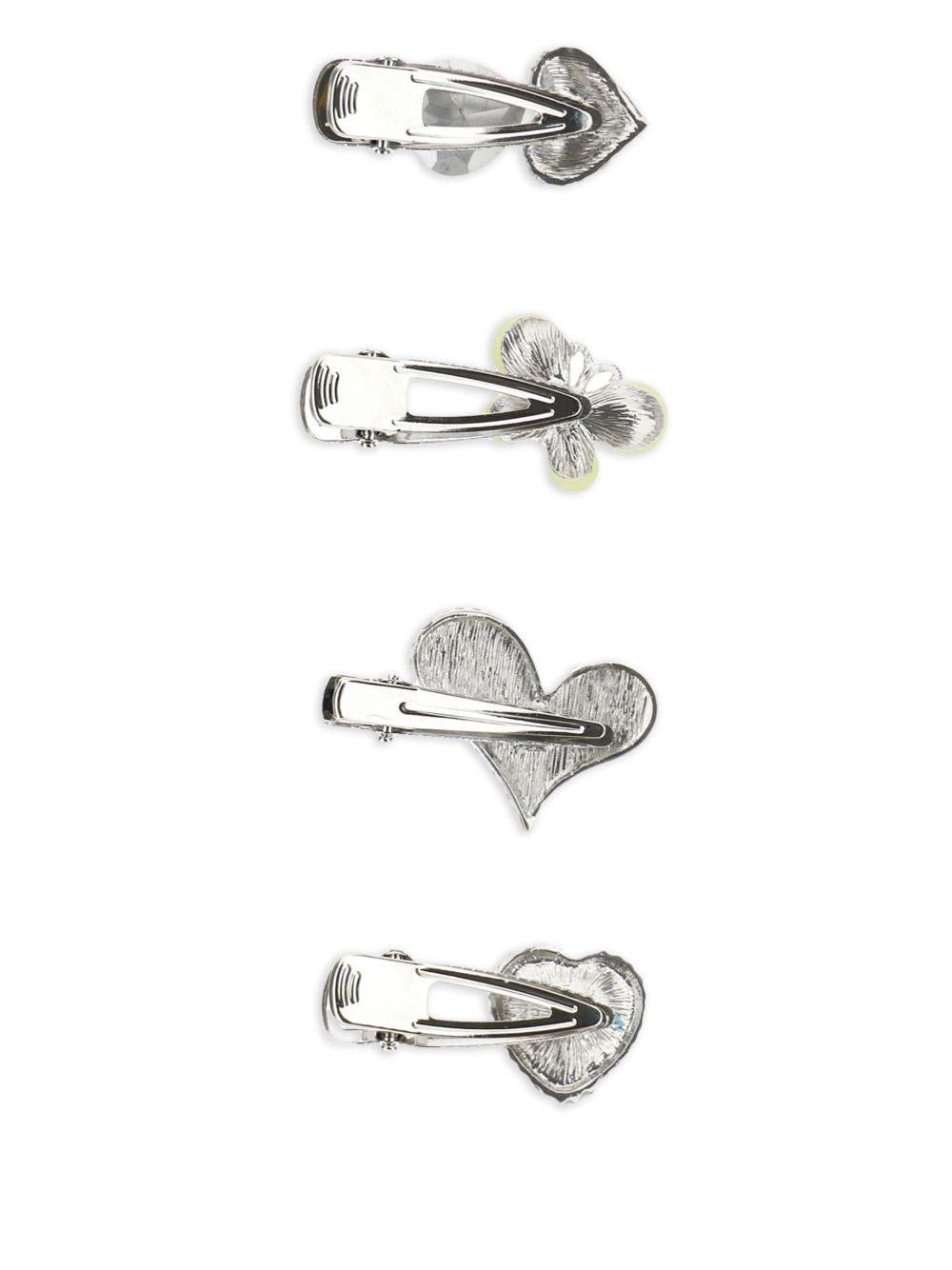 Accessori per capelli per bambina Monnalisa argento a farfalla e cuore - Rubino Kids