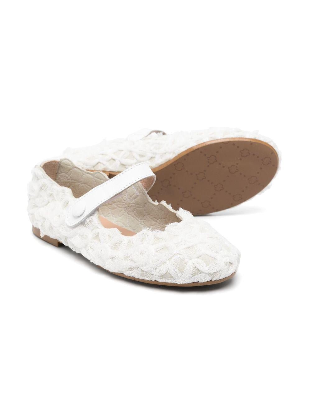Ballerina per bambina Eli1957 bianco in tulle con chiusura laterale a strappo - Rubino Kids