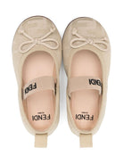 Ballerina per bambina Fendi Kids beige con monogramma FF all - over - Rubino Kids