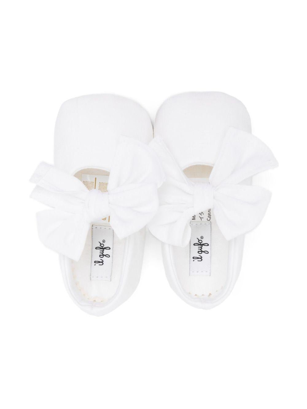 Ballerine con logo per neonato Il Gufo bianco con suola piatta - Rubino Kids
