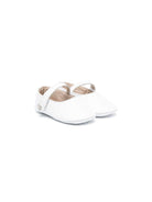 Ballerine con strass per neonata BabyWalker bianco con punta tonda - Rubino Kids