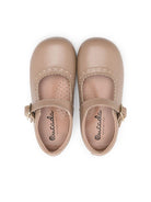 Ballerine in pelle per neonata Eli1957 beige con dettagli traforati - Rubino Kids