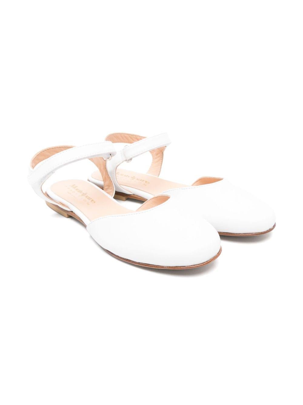 Ballerine per bambina Andrea Montelpare bianco in pelle con punta smussata - Rubino Kids