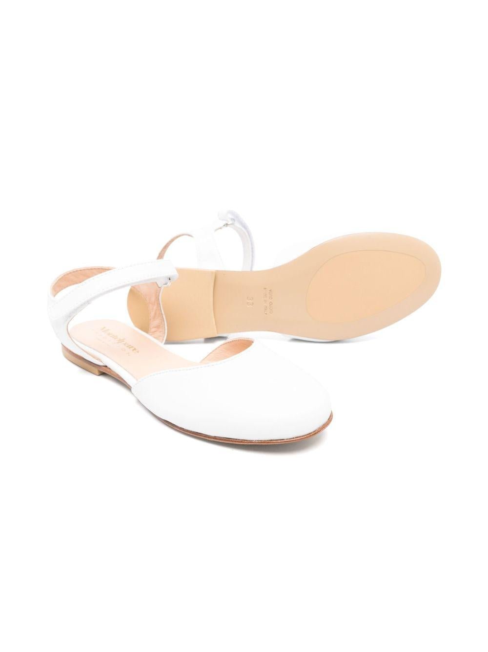 Ballerine per bambina Andrea Montelpare bianco in pelle con punta smussata - Rubino Kids