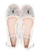 Ballerine per bambina Aruna Seth bianche con ricamo e decorazione in cristalli - Rubino Kids