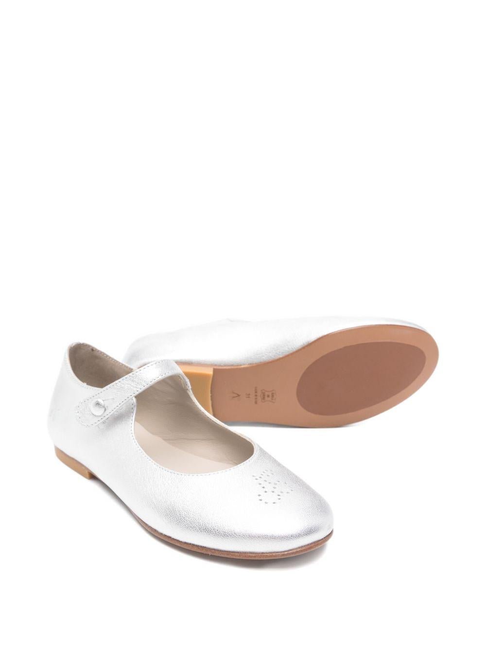 Ballerine per bambina Bonpoint argentate con dettaglio ciliegie - Rubino Kids