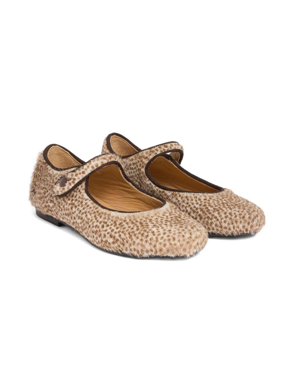 Ballerine per bambina Bonpoint marrone con motivo a pois - Rubino Kids
