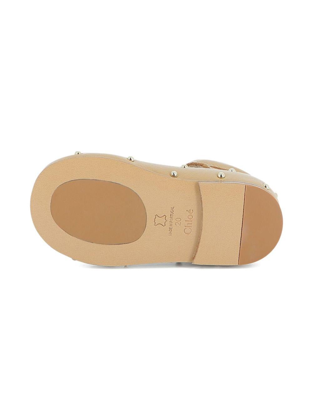 Ballerine per bambina Chloé Kids beige con orlo a smerlo - Rubino Kids