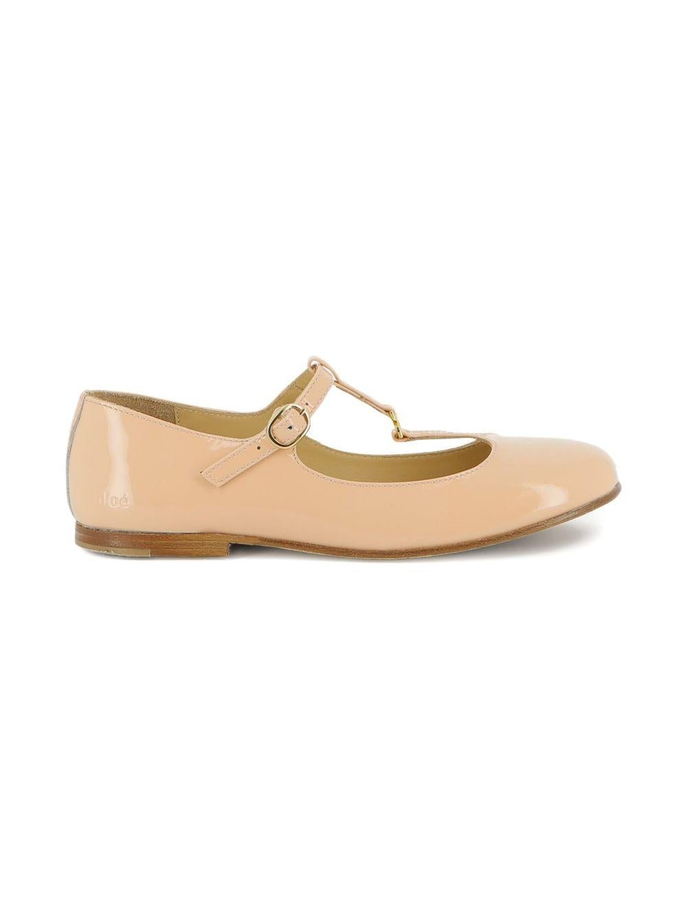 Ballerine per bambina Chloé Kids rosa con cinturino a T - Rubino Kids