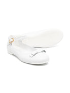 Ballerine per bambina Colorichiari bianco con fiocco con chiusura alla caviglia con fibbia - Rubino Kids