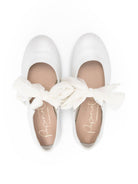 Ballerine per bambina Eli1957 bianco Angelito con chiusura frontale con fiocco - Rubino Kids