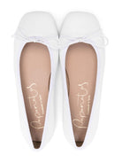 Ballerine per bambina Eli1957 bianco in pelle con soletta in pelle con logo e punta quadrata - Rubino Kids