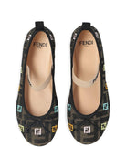 Ballerine per bambina Fendi Kids marrone con motivo FF - Rubino Kids