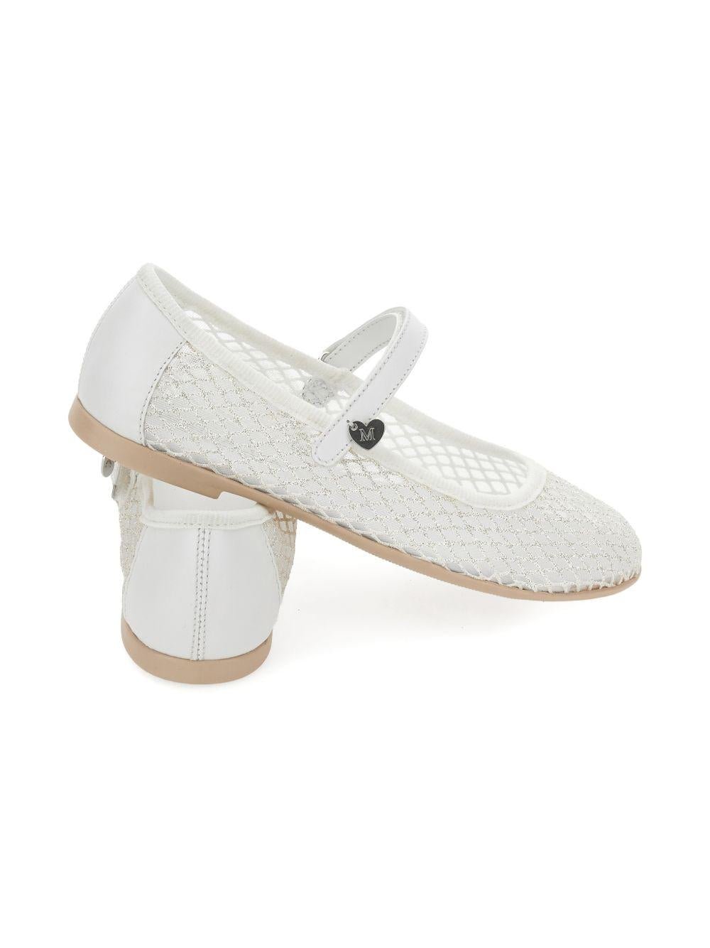 Ballerine per bambina Monnalisa bianche con chiusura a strappo - Rubino Kids