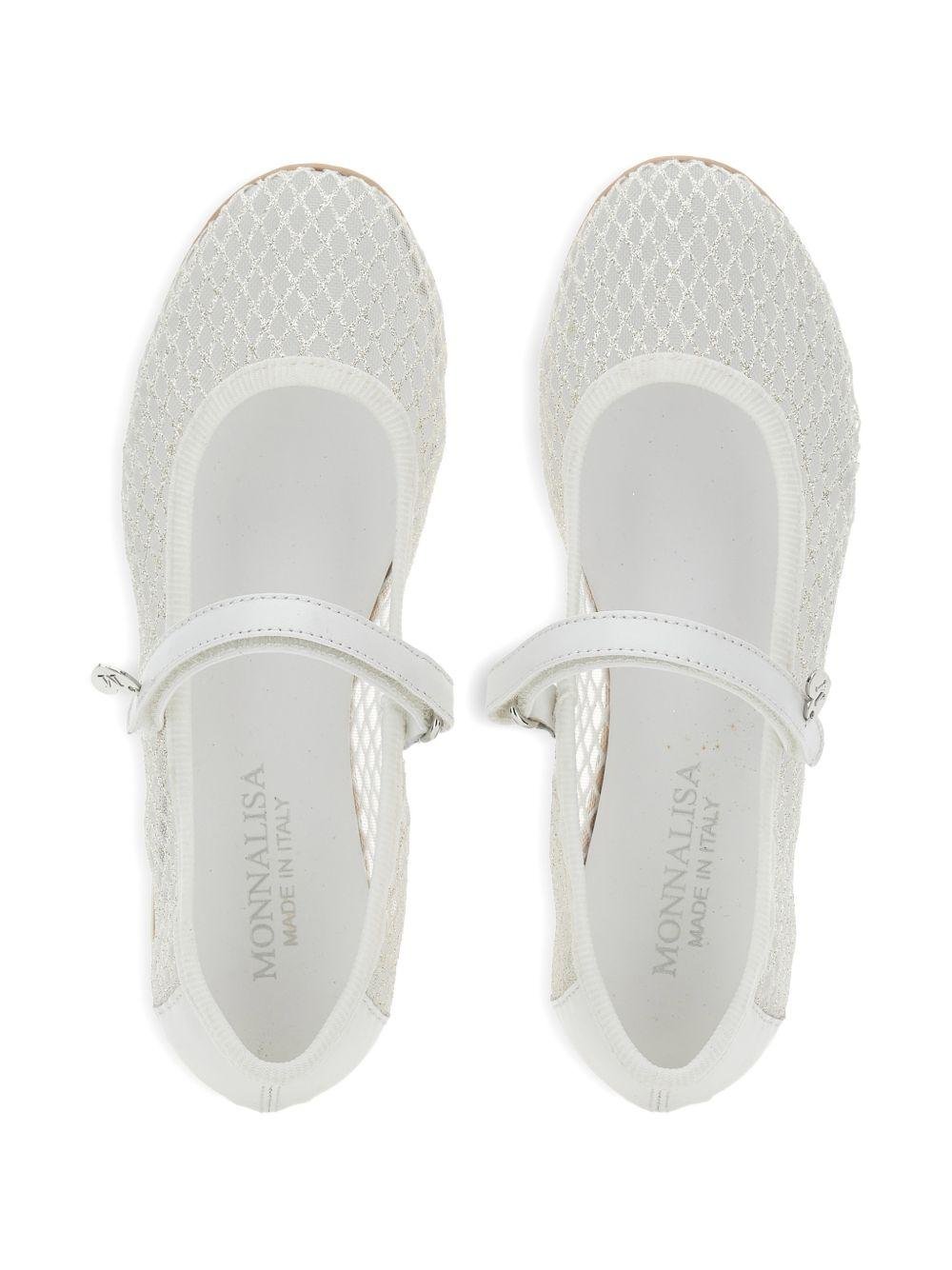 Ballerine per bambina Monnalisa bianche con chiusura a strappo - Rubino Kids