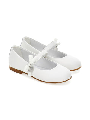 Monnalisa white ballet flats for girls with straps
