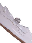 Ballerine per bambina Monnalisa bianche con fiocco e cristalli - Rubino Kids