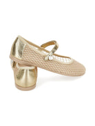 Ballerine per bambina Monnalisa color oro con design a rete - Rubino Kids