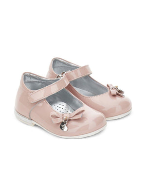 Monnalisa pink ballerinas for girls with bow detail