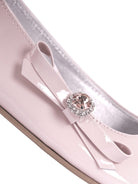 Ballerine per bambina Monnalisa rosa con fiocco e cristalli - Rubino Kids