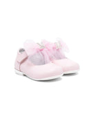 Ballerine per bambina Monnalisa rosa con placca con logo - Rubino Kids