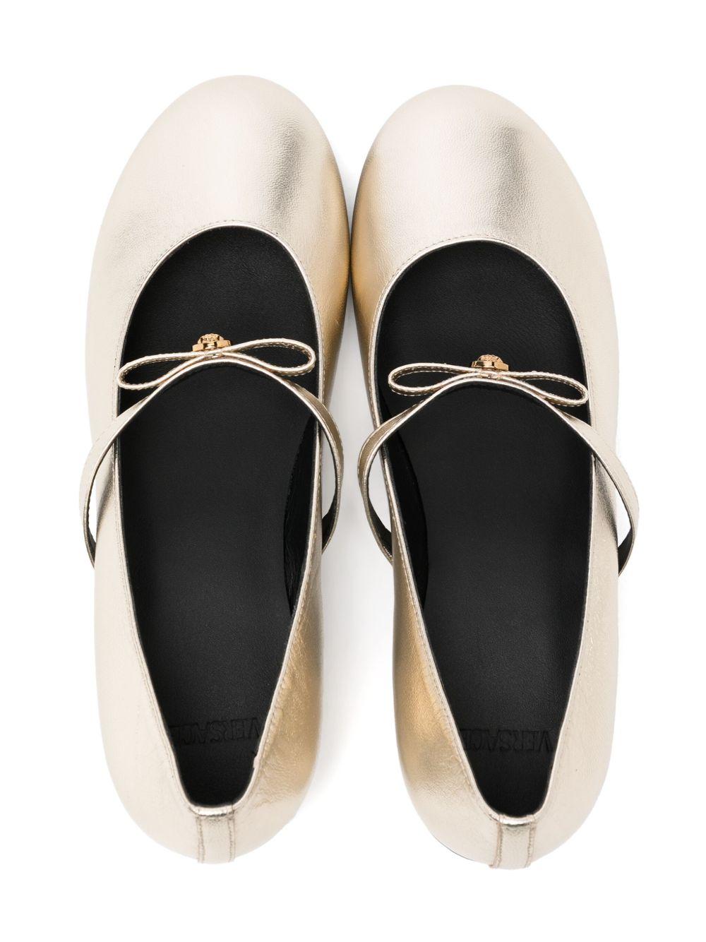 Ballerine per bambina Versace Kids Gianni color oro con cinturino - Rubino Kids