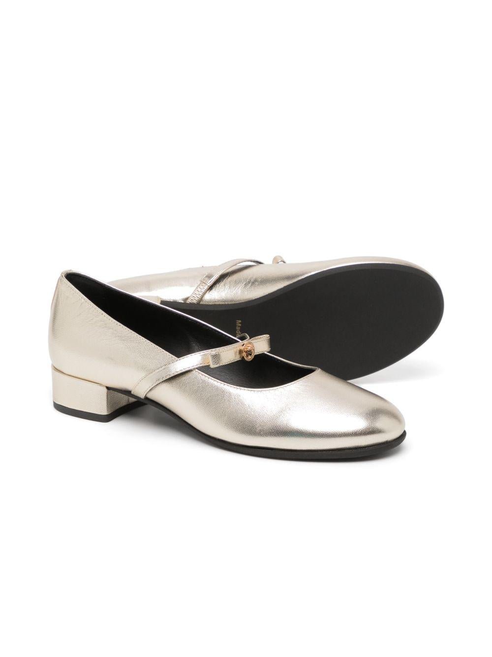 Ballerine per bambina Versace Kids Gianni color oro con cinturino - Rubino Kids