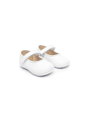 Ballerine per neonata Andrea Montelpare bianco con chiusura a strappo