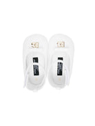 Ballerine per neonata Dolce & Gabbana Kids bianche con placca logo - Rubino Kids