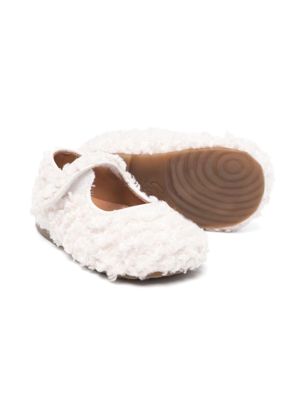 Ballerine per neonata Eli1957 bianco in lana Angora - Rubino Kids