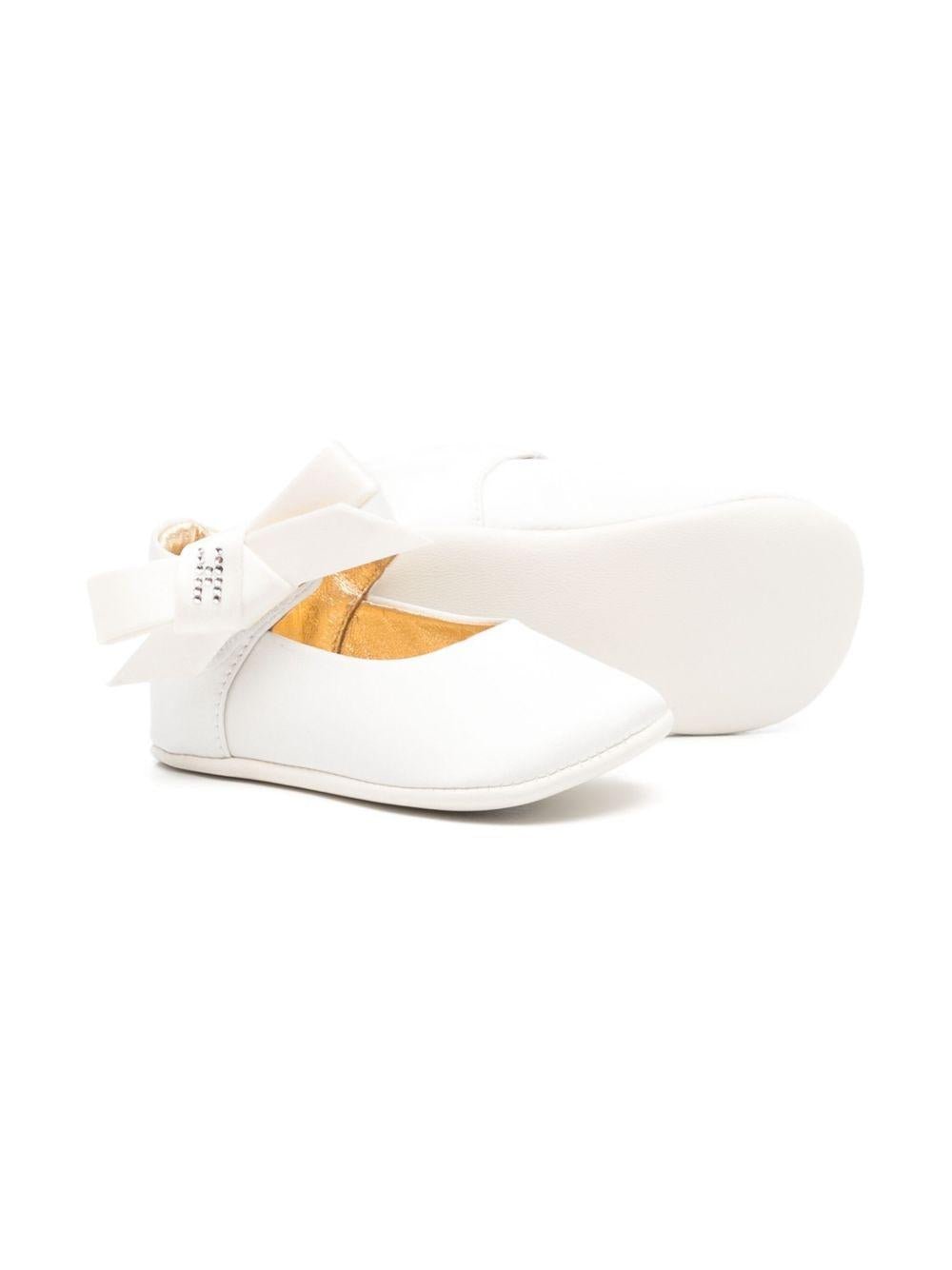 Ballerine per neonata Elisabetta Franchi La Mia Bambina bianco con fiocco - Rubino Kids